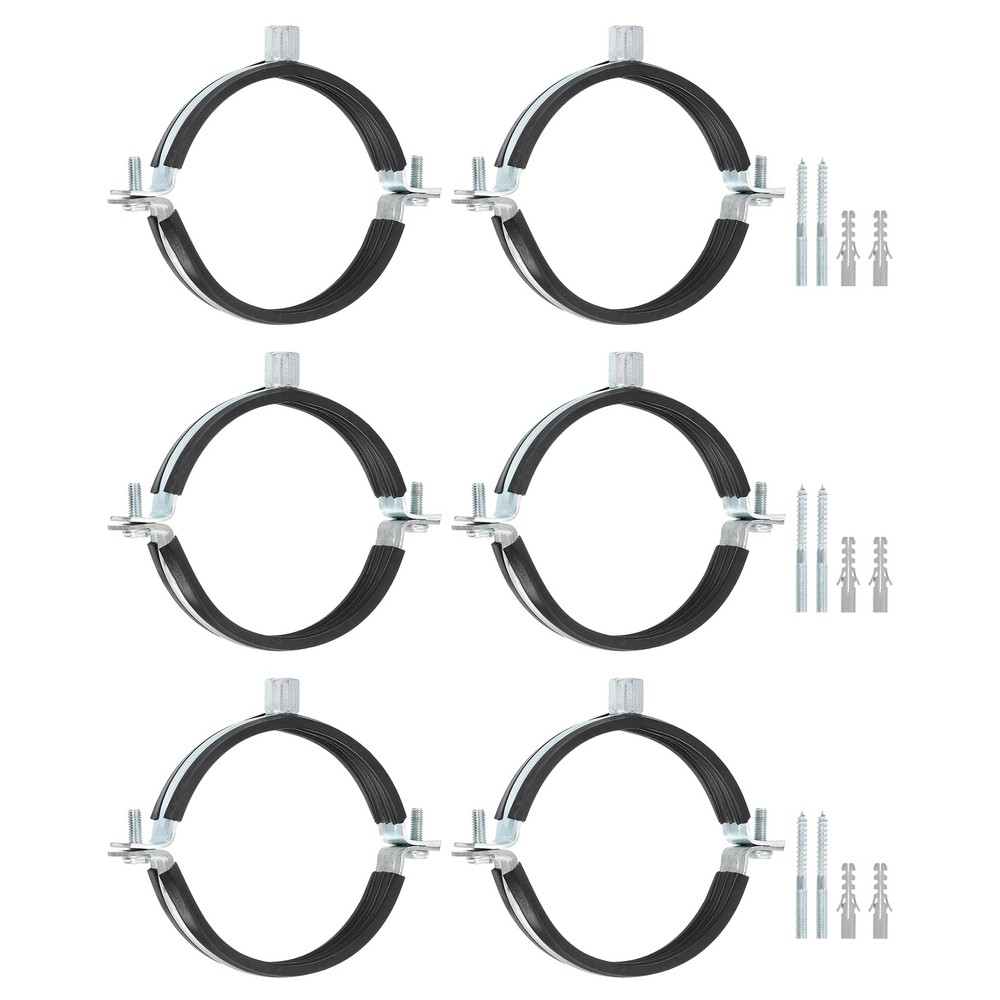 6Pcs Adjustable Pipe Bracket Clamp 4"102mm Wall Ceiling Mount Support