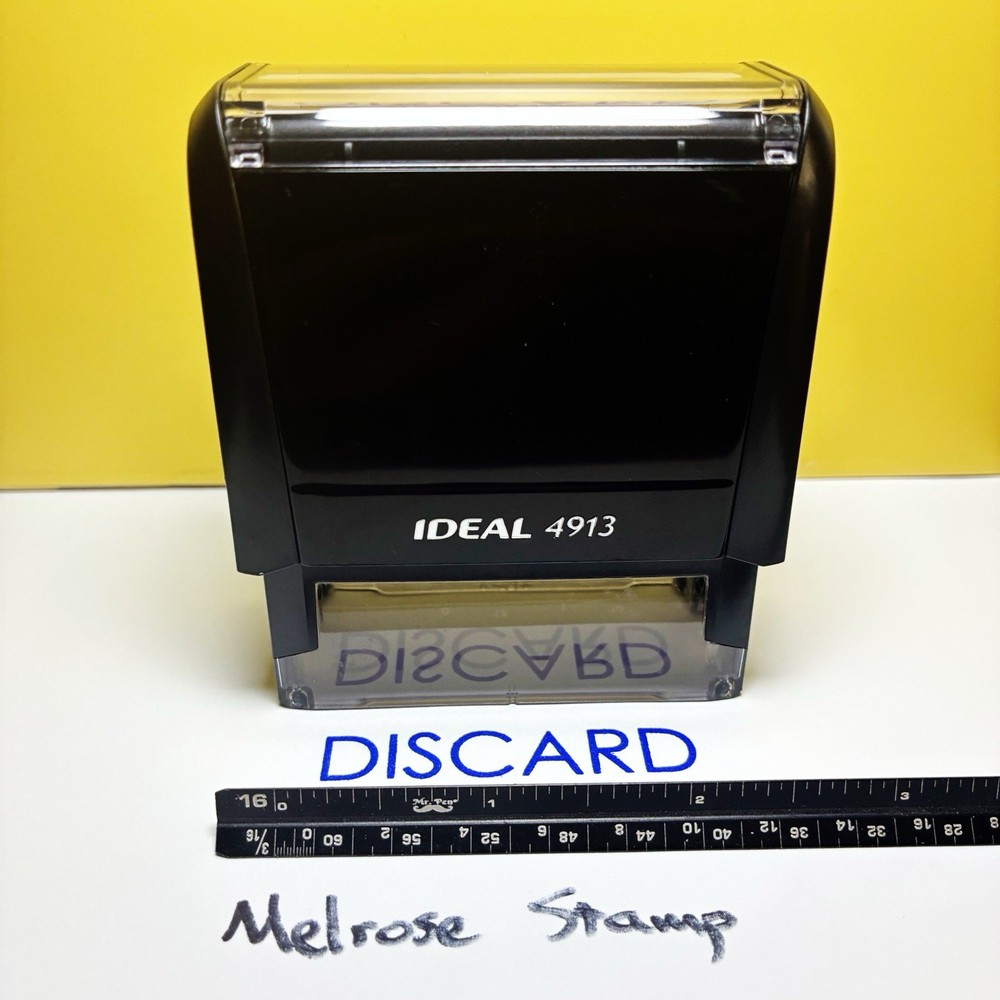 Discard Rubber Stamp Blue Ink Self Inking Ideal 4913