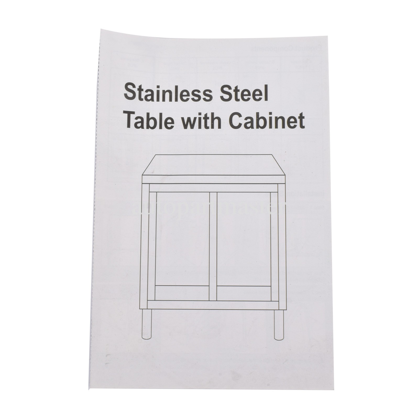 Stainless Steel Kitchen Workbench Kitchen Prep Table Cabinet with Sliding Doors