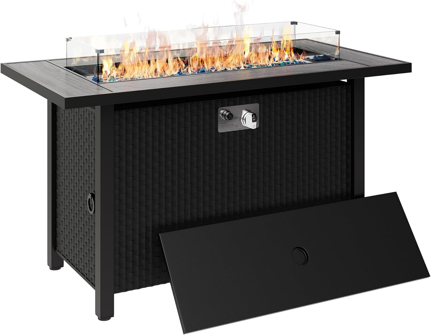 45 inch Outdoor Propane Fire Pit 50000 BTU Gas Fire Pit Table w/Lid for Patio