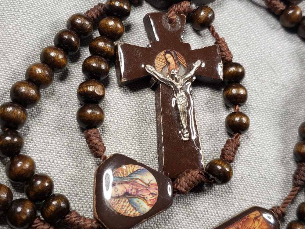 Beautiful Vintage Rosary Our Lady Of Guadalupe Christian Religious Gift C66