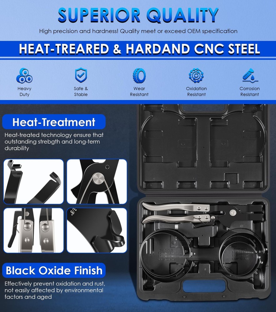 940387 Piston Ring Compressor Tool Set for Car Engine Motorcycle Kit#69