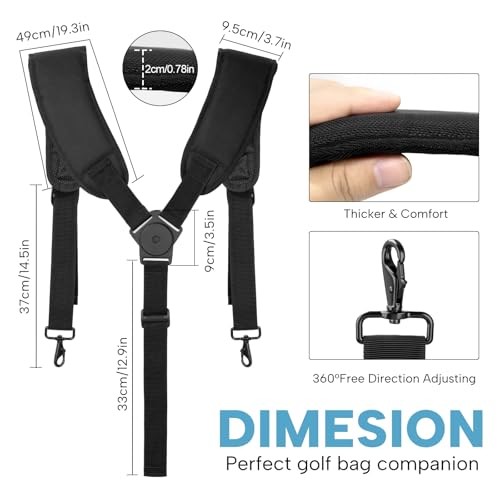 Golf Bag Shoulder Strap, Universal Golf Bag Strap Replacement Double Shoulder