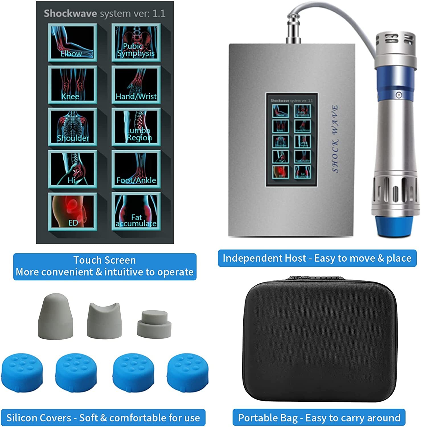 Focused Shockwave Therapy Machine Shock Wave Body Massager Pain Relief Treatment