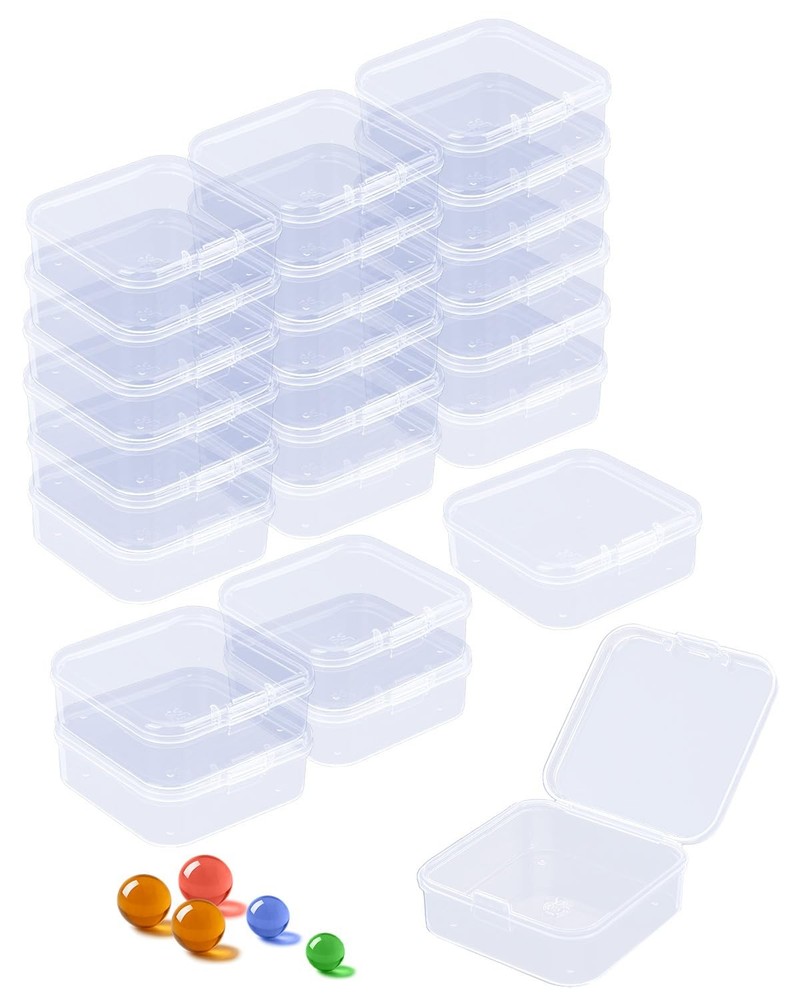 Small Plastic Case, 24 Pack Clear Plastic Beads Storage Containers Clear Craf...