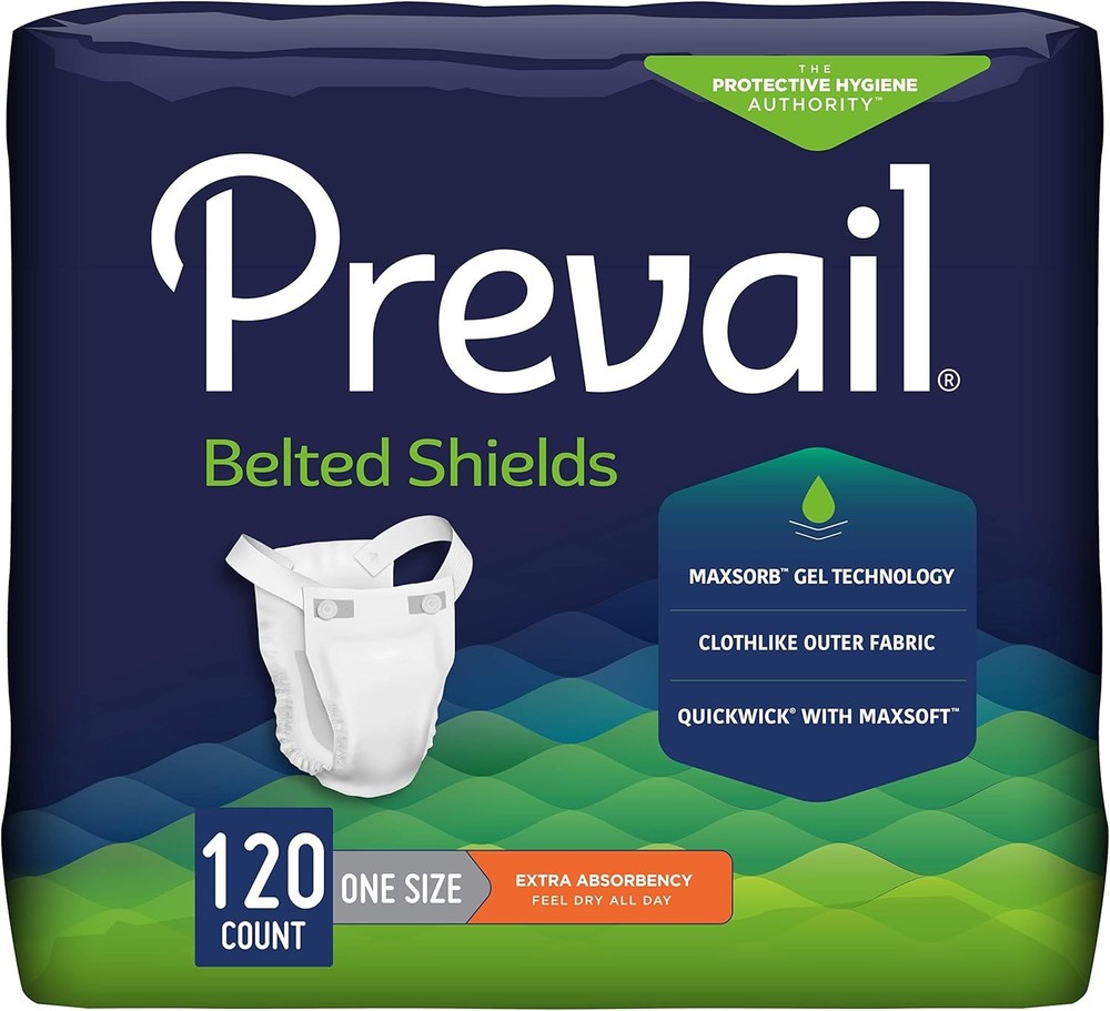 Prevail Belted Undergarment, Extra-Absorbency, One Size, 120ct