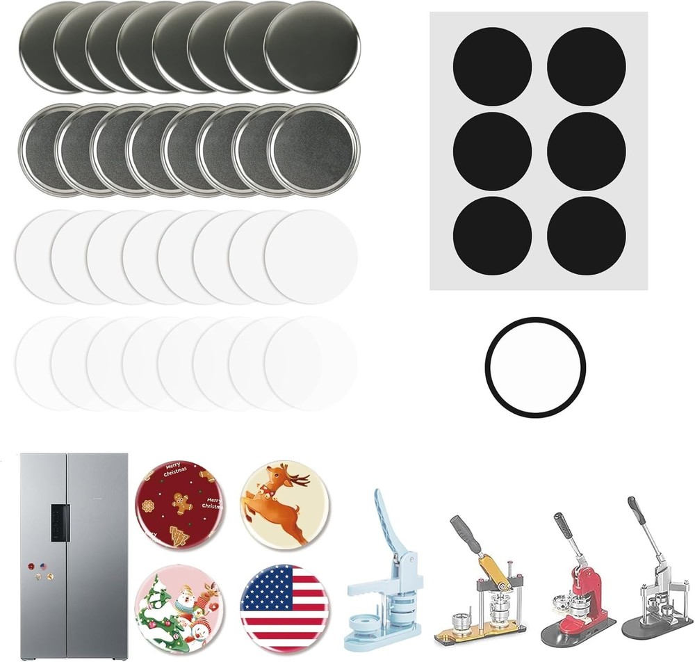 Complete 100-Piece Fridge Magnet Maker Kit - Includes Metal & Clear Components