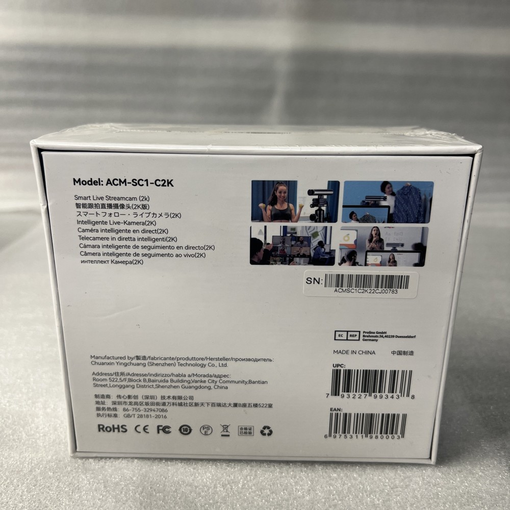 Webcam, 2K Web cam with Intelligent Sensor, AI Auto Tracking, Gesture Control, 2