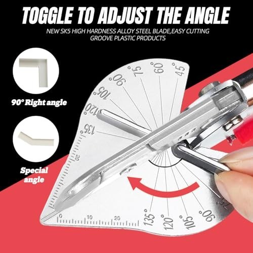 Adjustable Miter Shear Cutting Tool 45-135° Angle, 10 Sharp Blades for Woodworki