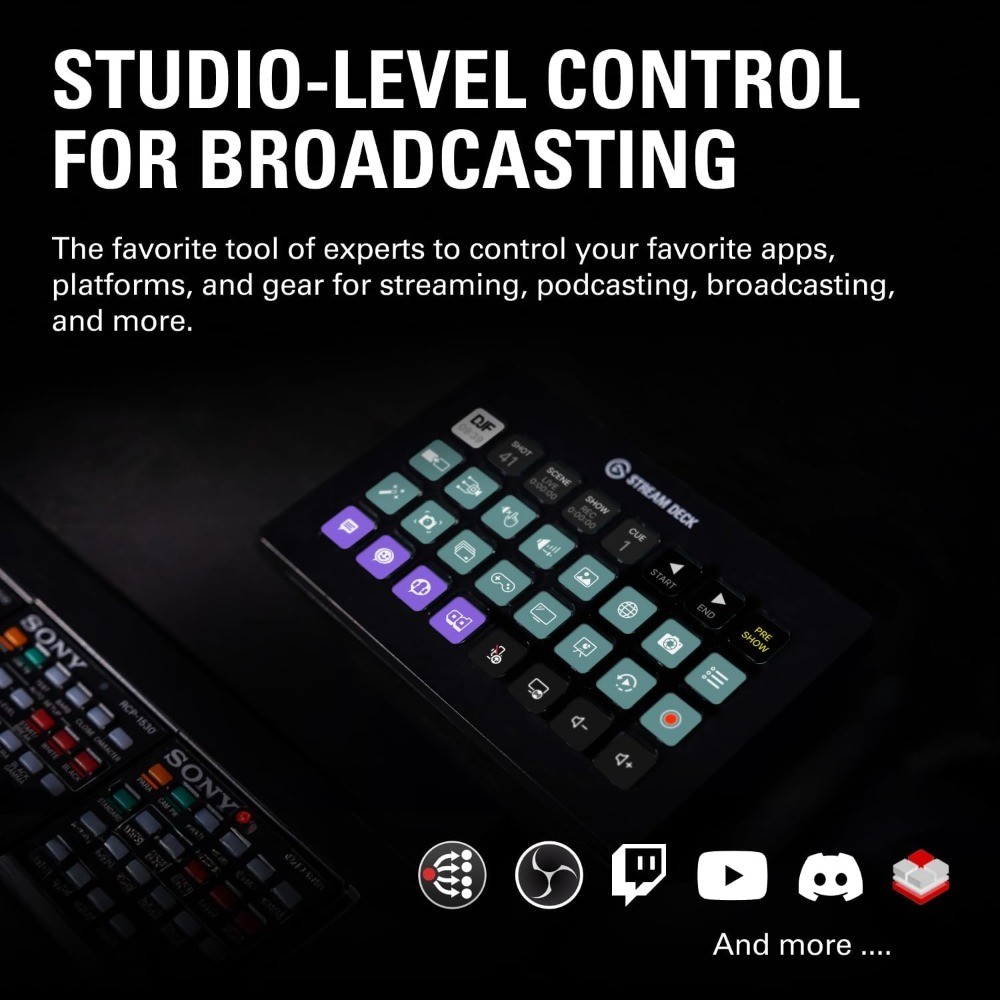 Stream Deck XL – Advanced Studio Controller, 32 Macro Keys, Trigger Actions in
