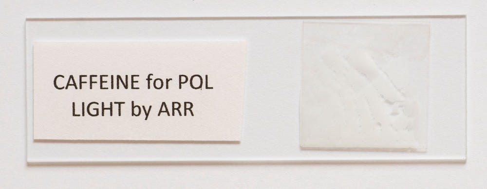 Microscope slide for polarized light, Caffeine