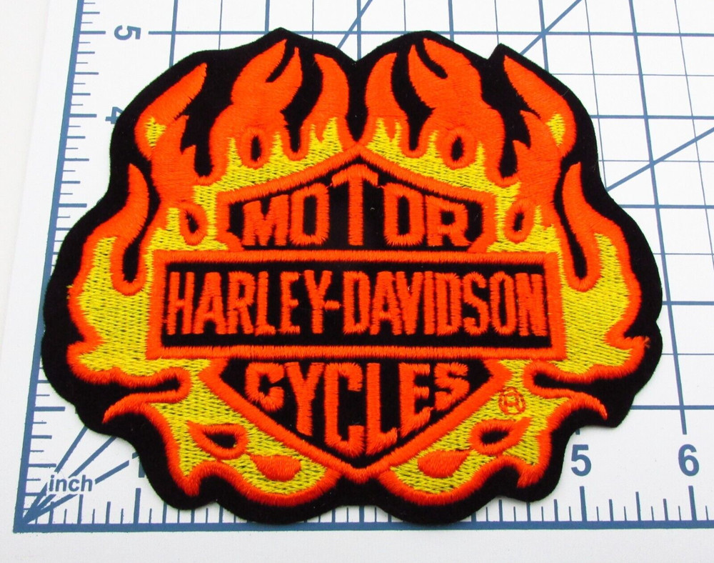 Vintage Authentic Harley Davidson Patch HD  ( Bar And Shield Flames )