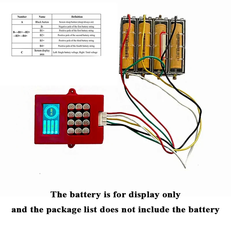 4S Li-ion LiFePo4 Battery Pack 5A Active Equalizer Balancer with Voltage display
