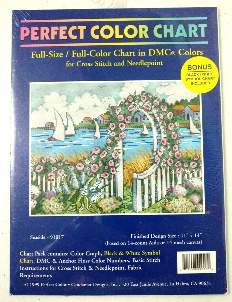 Perfect Color Chart Seaside Cross Stitch Needlepoint