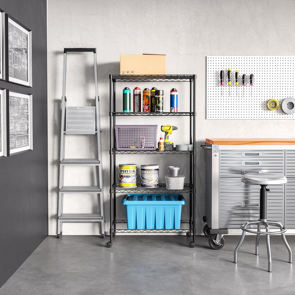 Solid Steel Wire Shelving Storage Unit Adjustable Shelves Organizer Rack