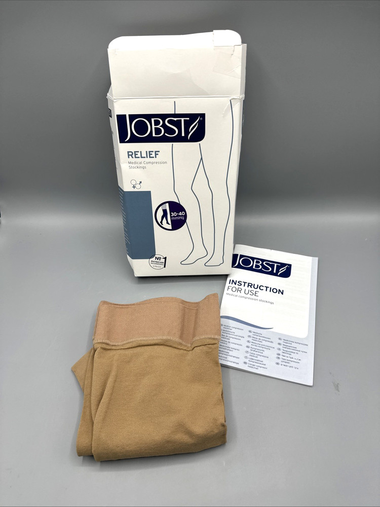 30-40 mmHg Open Toe Compression Stockings Beige Size Small