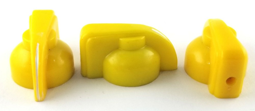 Yellow Chicken Head Knobs with Brass Insert and Set Screw 3 Pcs