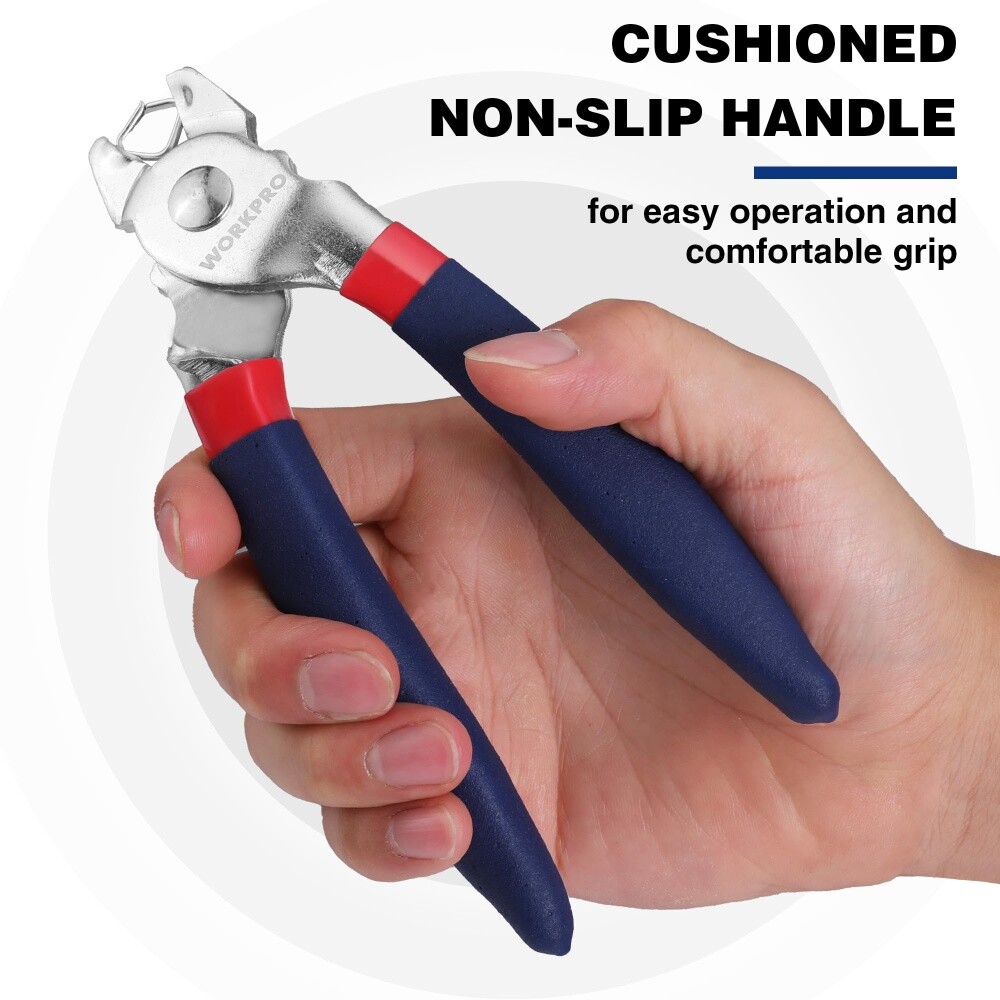 WORKPRO Bent Hog Ring Pliers with 500 Pcs 3/4" Hog Rings Auto Upholstery NEW