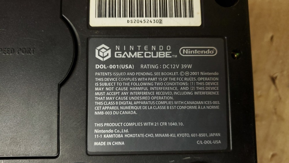 Nintendo GameCube Black Console With Controller & Hookups Tested & Working