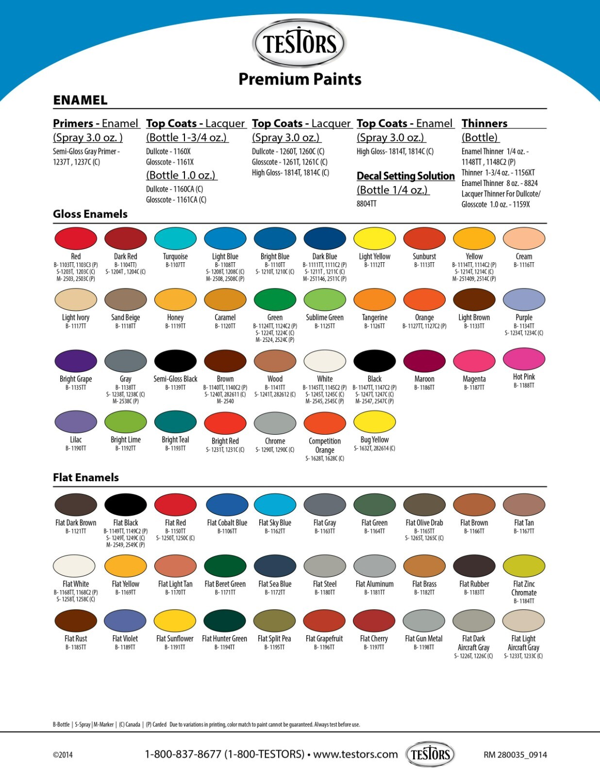 Testors Enamel Paints 1/4oz 7.4ml NEW Gloss, Flat, Metallic, Fluorescent MODELS