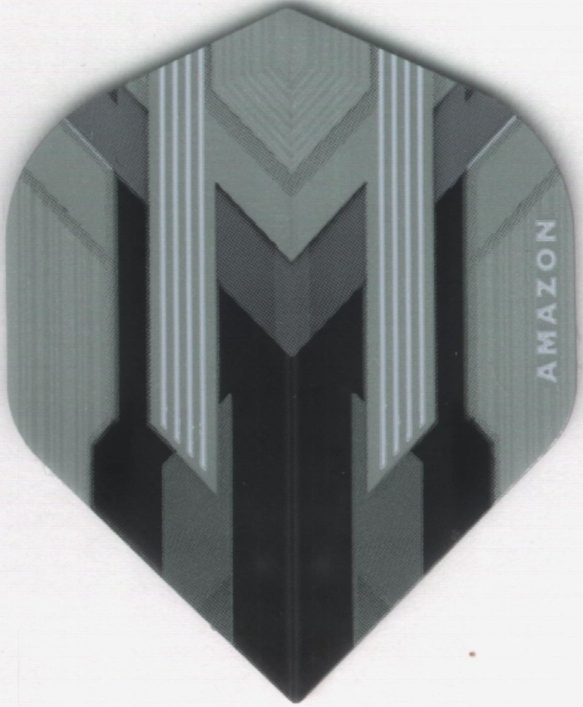AMAZON Silver/Black Dart Flights: 3 per set