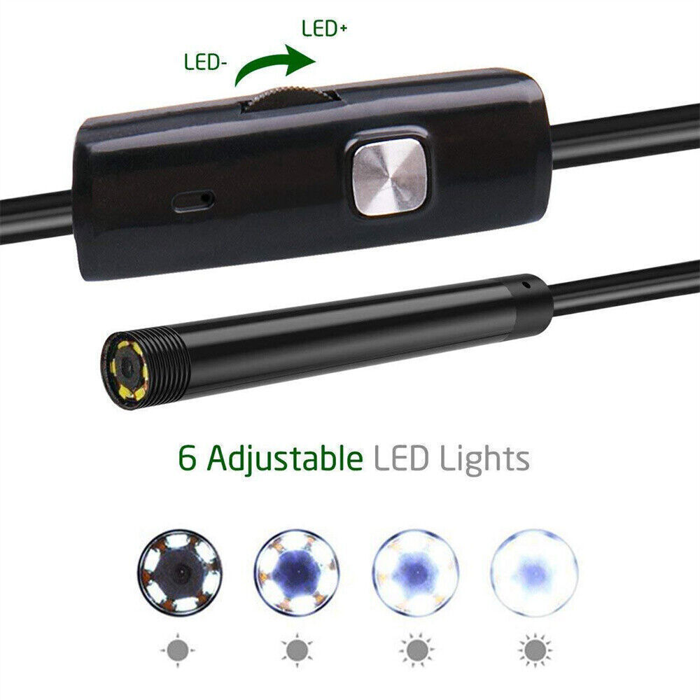 7.0mm USB Type C Endoscope Borescope Snake Inspection Camera Scope Waterproof US
