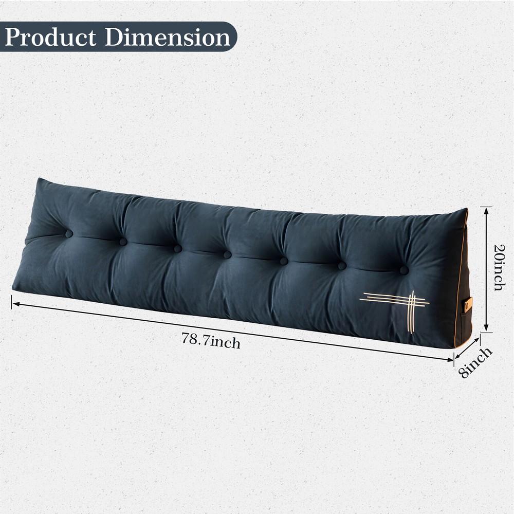 Triangular Headboard Wedge Bed Rest Reading Pillow Backrest with Removable Cover
