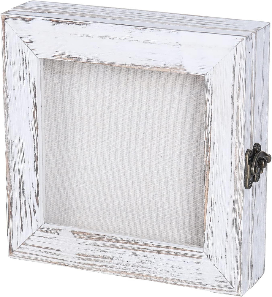 Shadow Box 6X6, Hinged Shadow Boxes Display Cases for Seashell Antique Ticket St