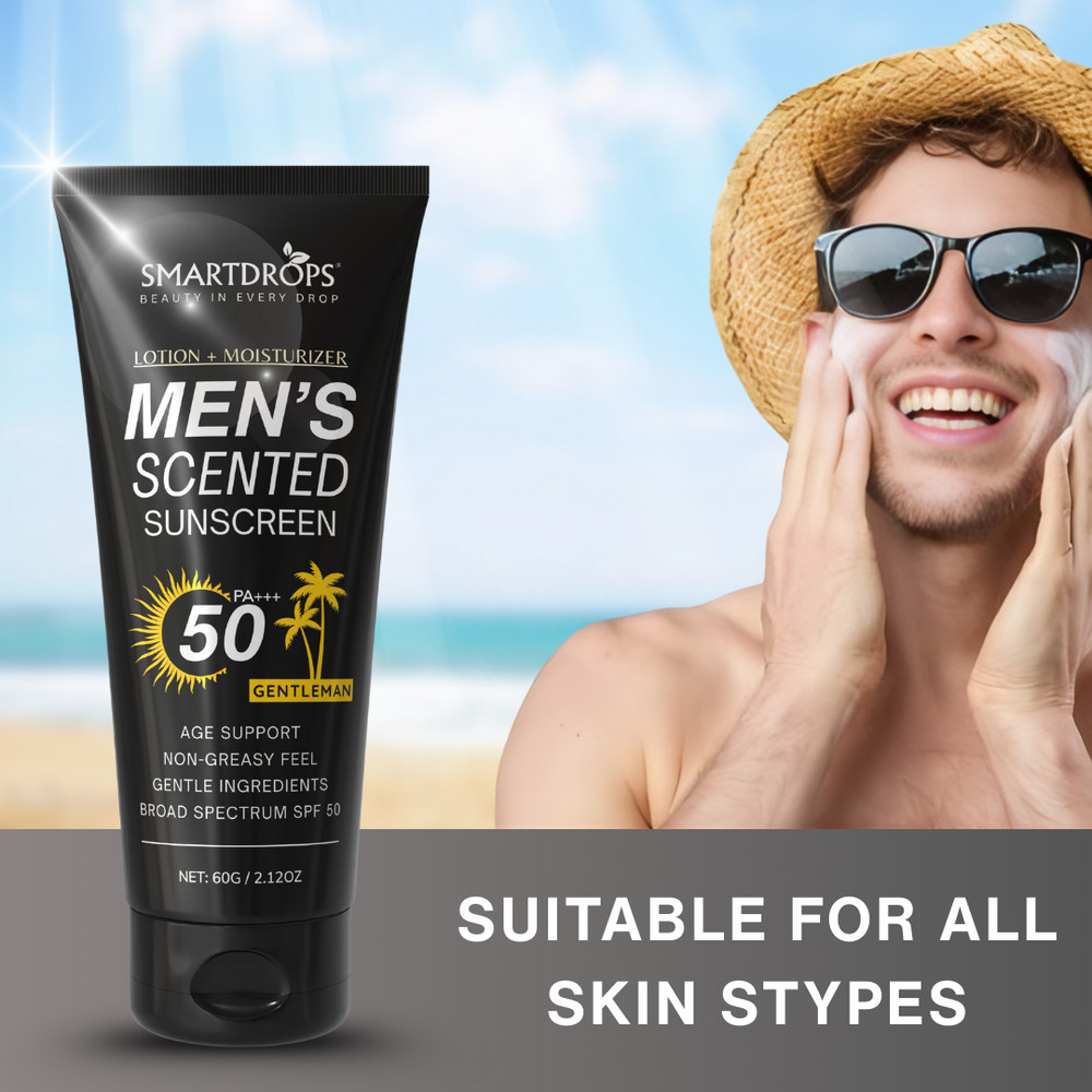 Sunscreen Lotion for Men SPF 50 PA+++ Light Texture Fast Absorption - Pack 2
