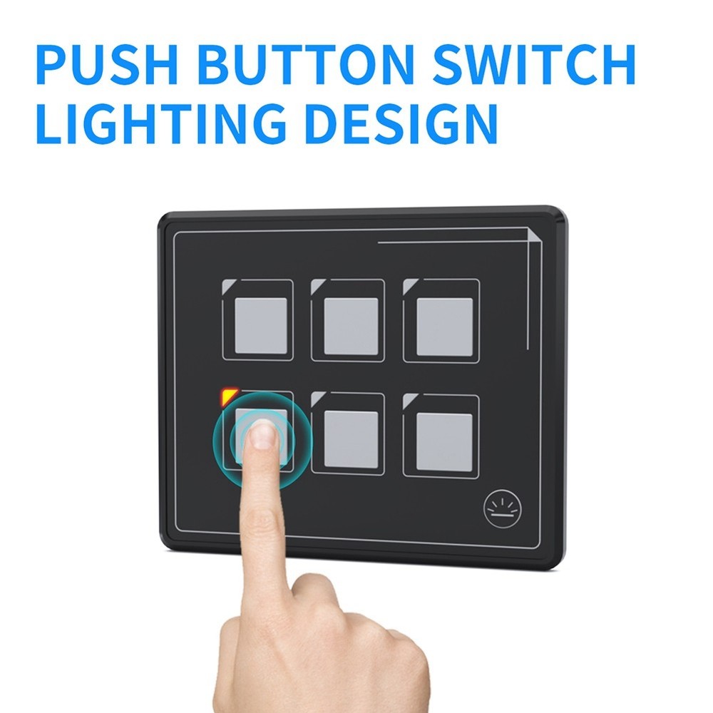 Universal 6P LED Touch Membrane Control Panel Switch For Car Electronic Acc PYSD