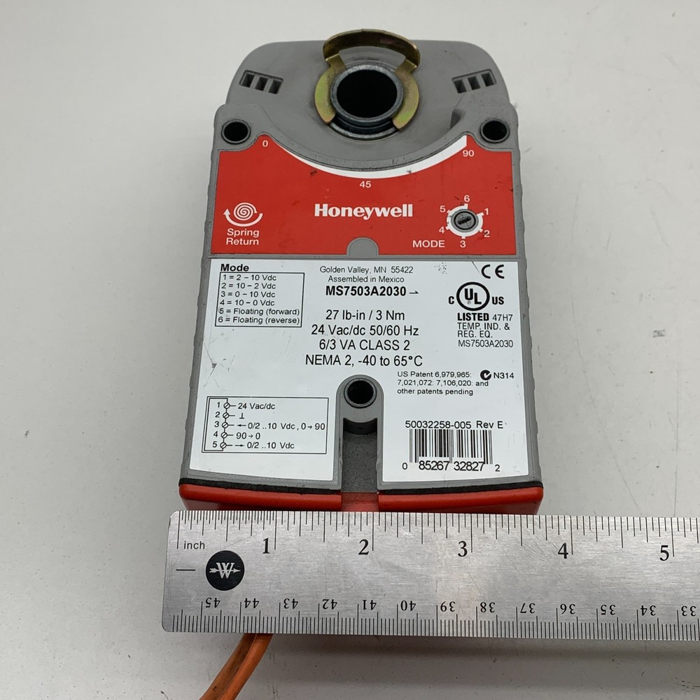 Honeywell MS7503A2030 Direct Coupled Spring Return Actuator Floating/Modulating