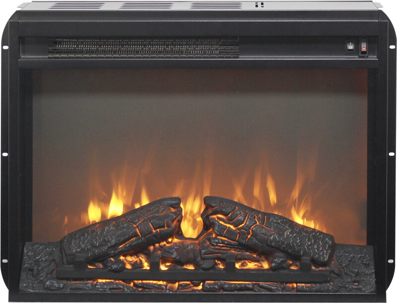 23in Electric Fireplace Insert Heater w/Log Set &Realistic Flame without Control