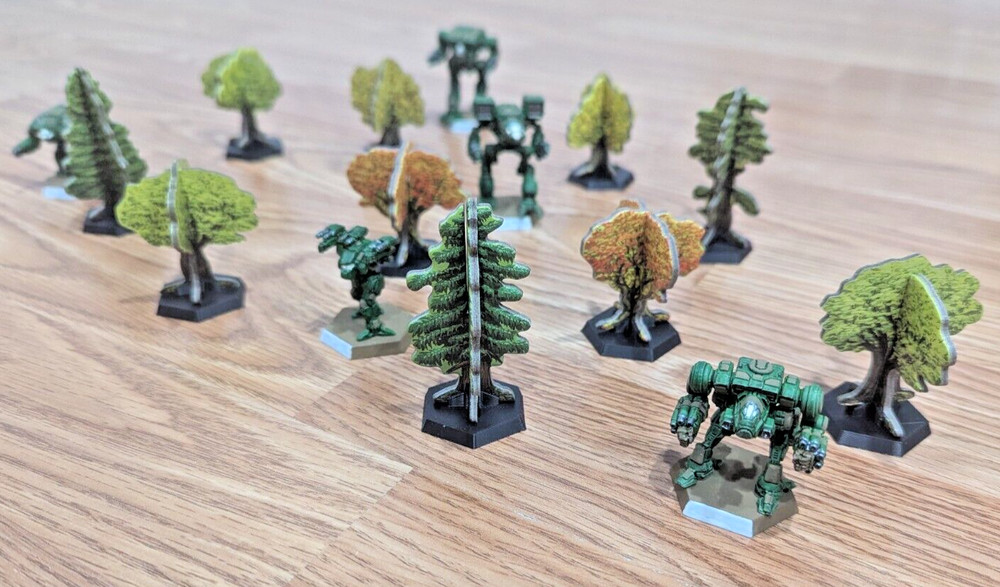 Battletech Alpha Strike Tree Bases 30mm Hex Base x10