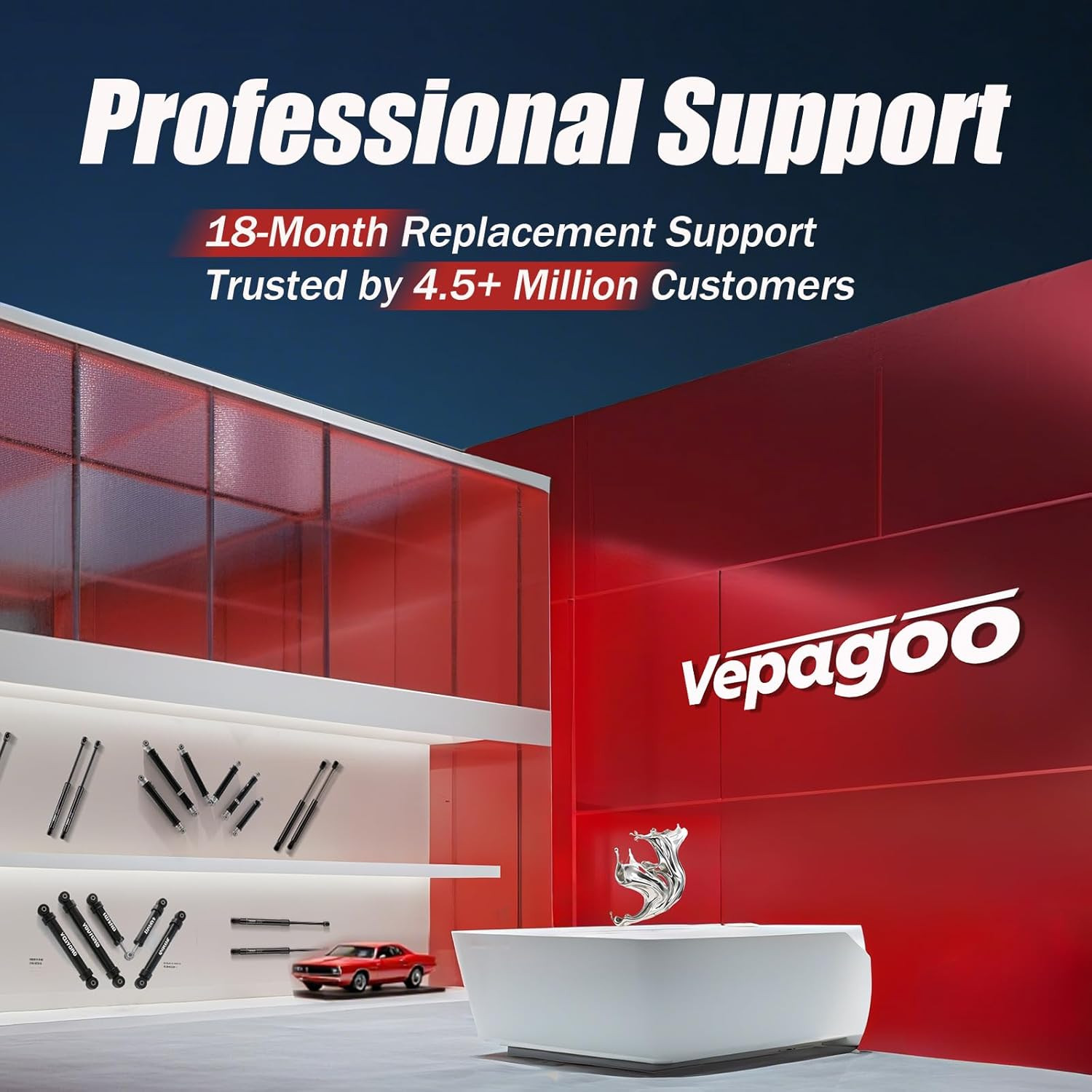 6124 Rear Hatch Trunk Gas Struts for 2008-2016 Chrysler Town & Country, 2008-202