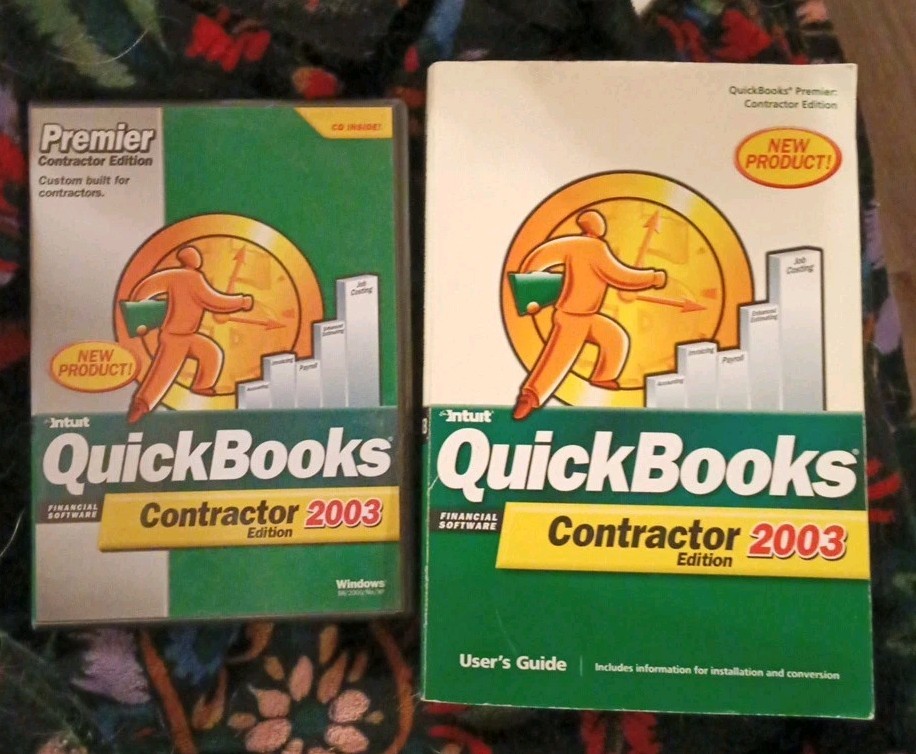 Intuit Quickbooks 2003 Premier Contractor Edition Software Complete Read