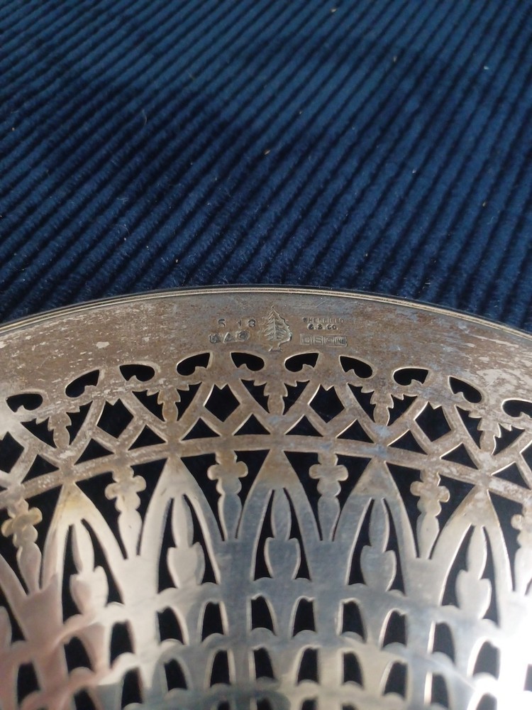 Sheffield 9.75" Silver Plated Pedestal Platetray Dish Vtg