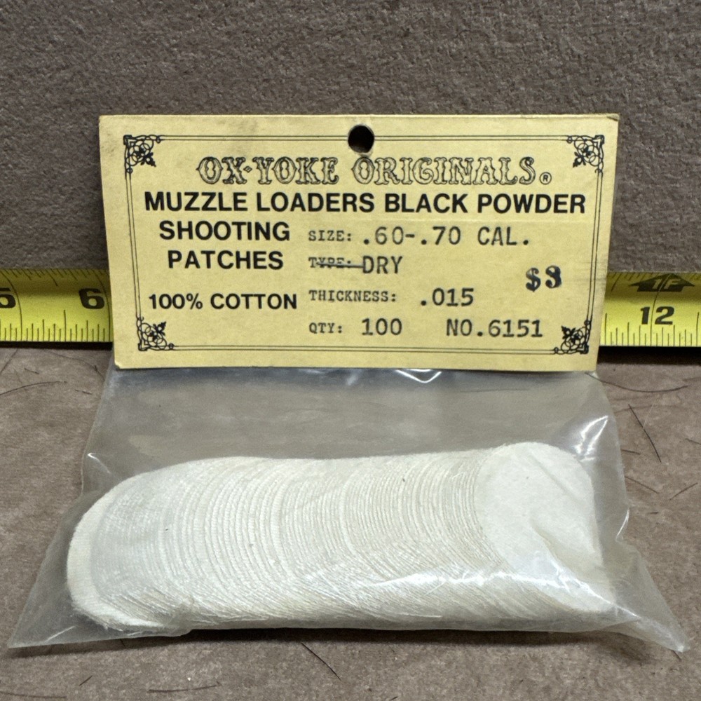 Muzzle Loader Black Powder Shooting Patches .60-.70 Cal .015 Th