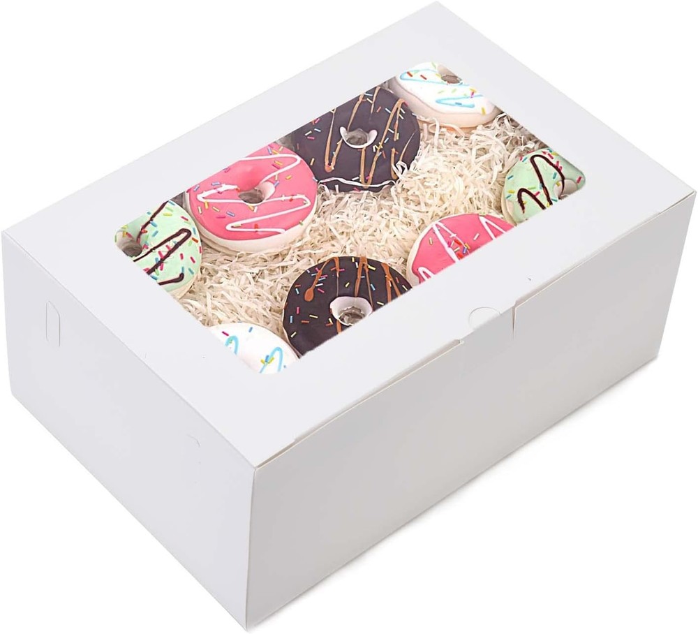 10-Set Cupcake Boxes with Inserts and Window Hold 6 Cupcakes,Cupcake Containers