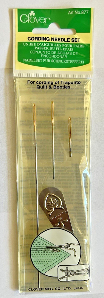 Clover Cording Needle Set  Trapunto w/ threaded Bodkin threader
