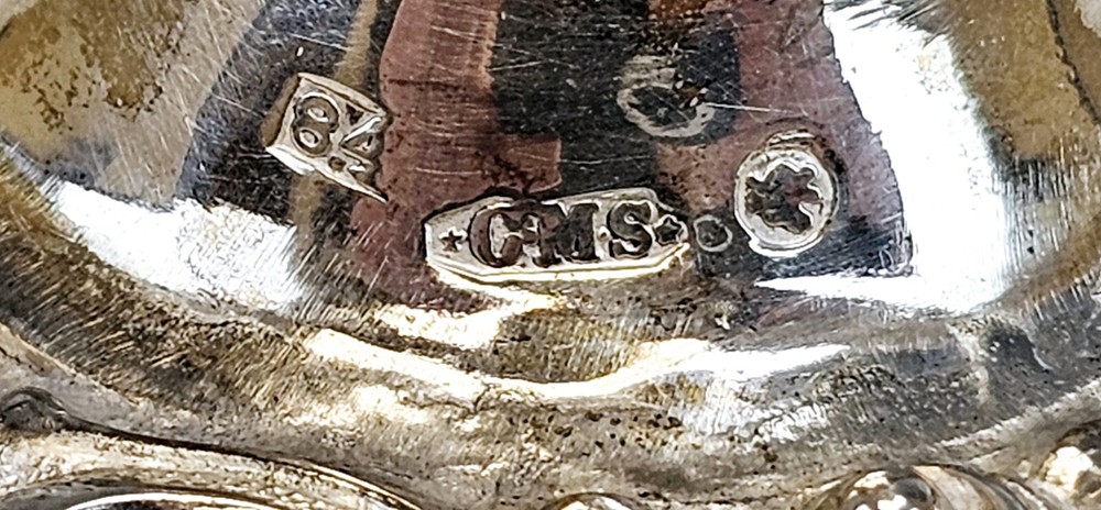 Large Rare 19C Russian Repousse Silver Vase Goblet