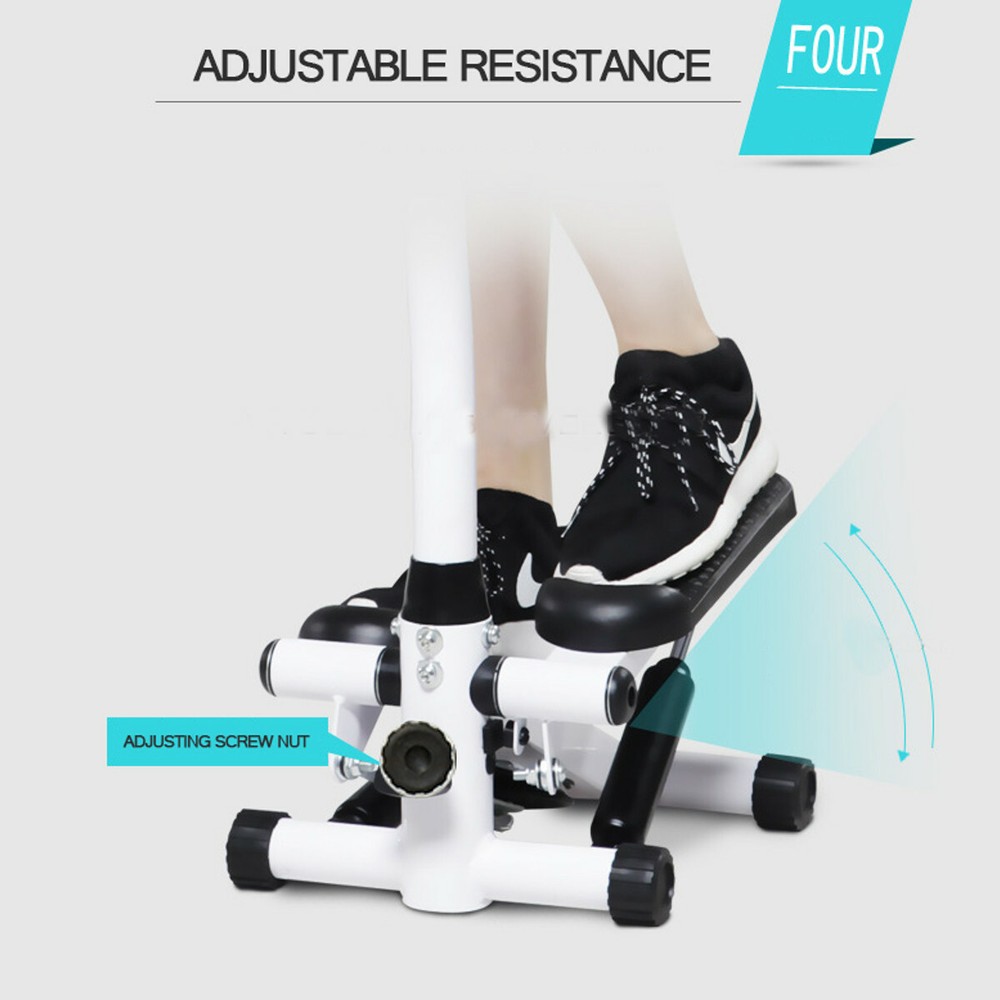 Stair Stepper Exercise Machine w/ Handlebars, Resistance Bands, LCD, 220 LBS