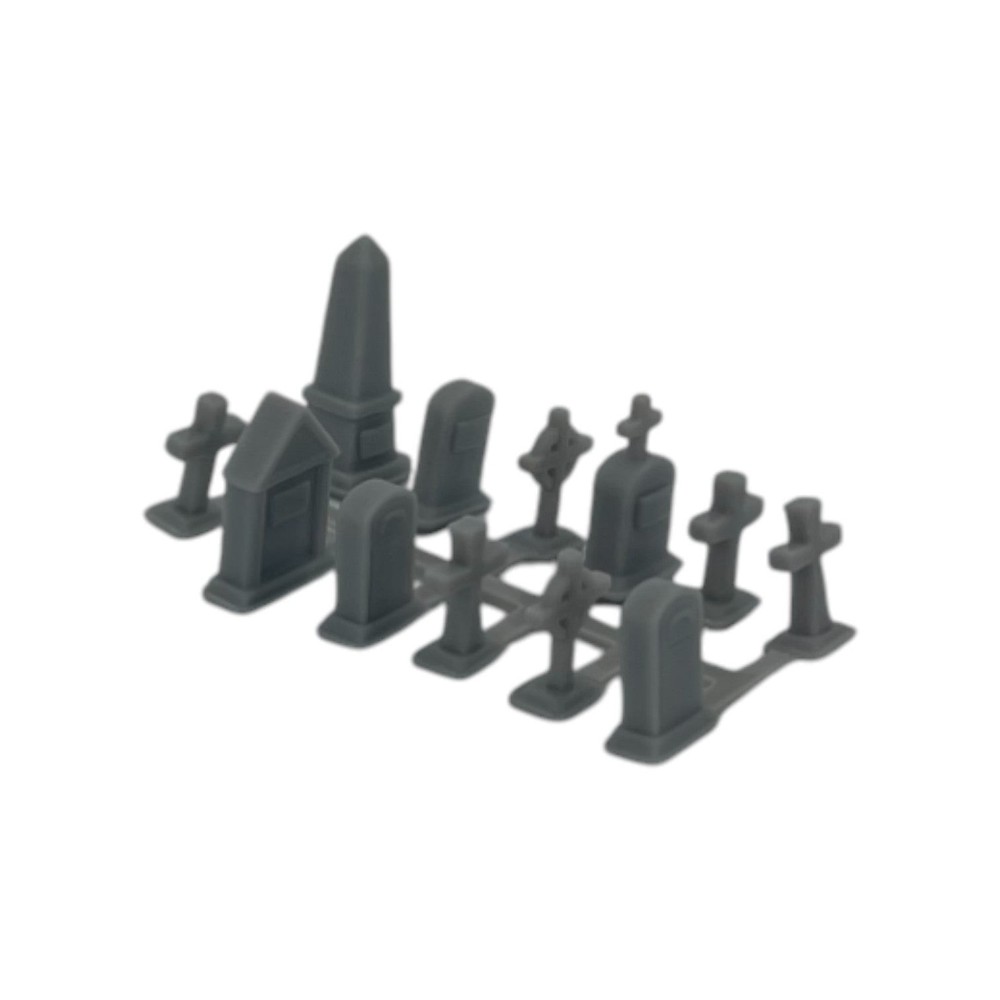 Graveyard Set (12pcs) Resin - N Scale - Gray