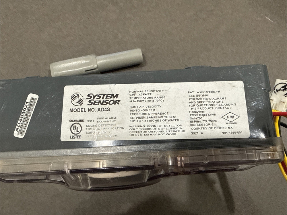 System Sensor LD4S Duct Smoke Detector