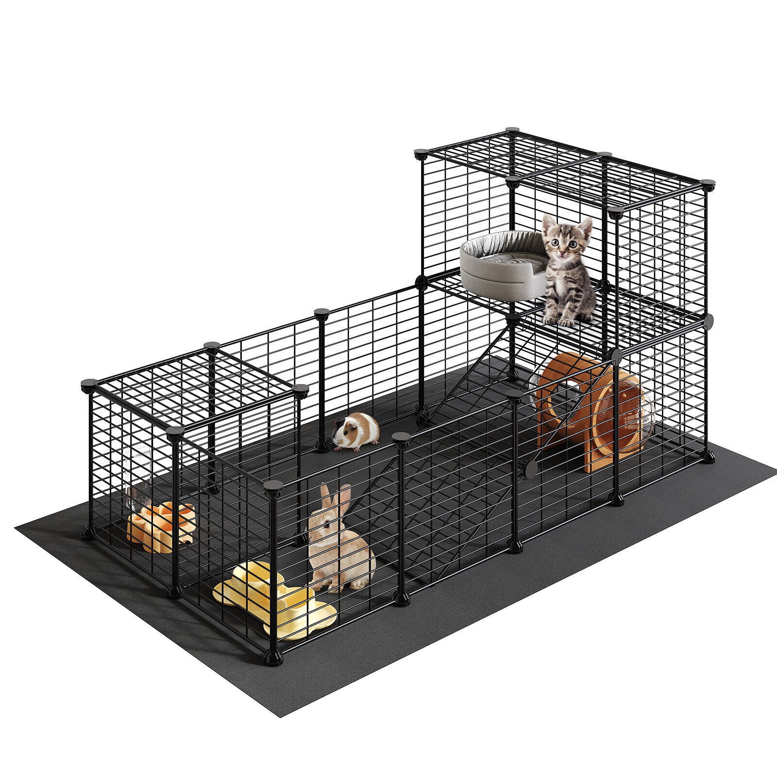 HOOBRO Guinea Pig Cage with Waterproof Mat 24 Panels Small Animal Playpen
