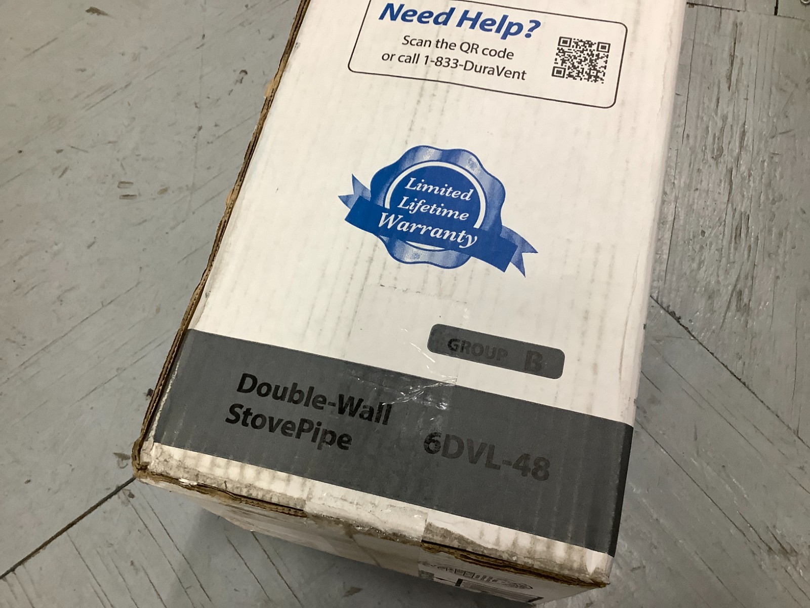 DuraVent 6DVL-48 6" x 48" Double-Wall Black Stove Pipe NEW