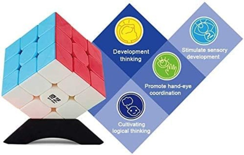 Stickerless Warrior W Magic Cube 56mm - Boost Concentration & Logical Thinking