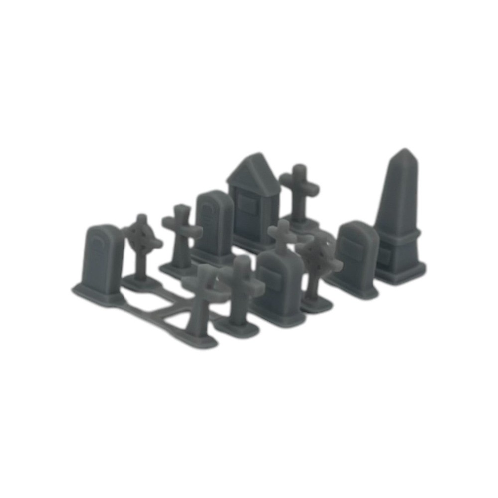 Graveyard Set (12pcs) Resin - N Scale - Gray