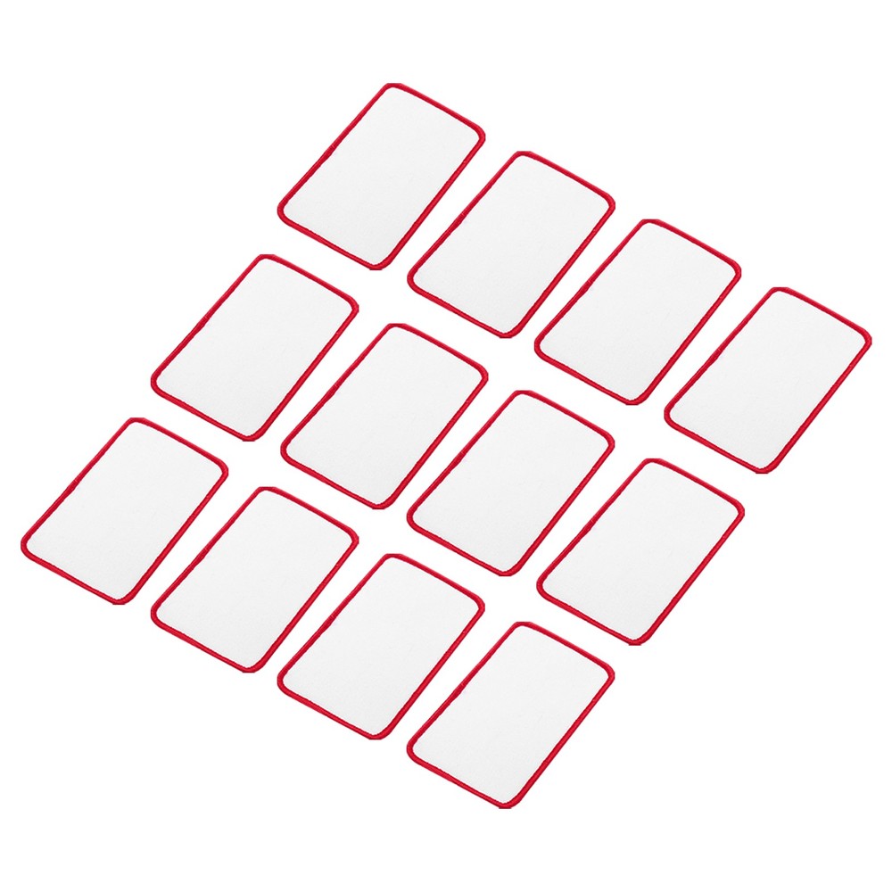 60pcs Sublimation Patch Blank Rectangle White with Red Border