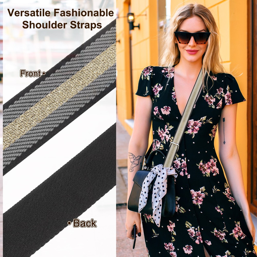 10Yards Nylon Webbing Strap, 38mm Striped Webbing Bag Strap, Gray