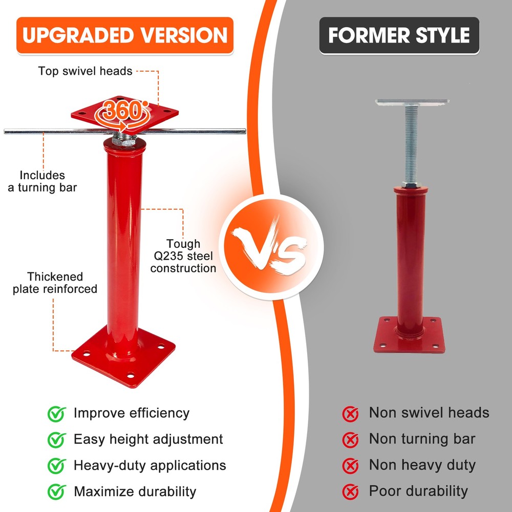 16" -21" Adjustable for Cellar Ceiling House Jacks for Leveling Crawlspace 2PCS